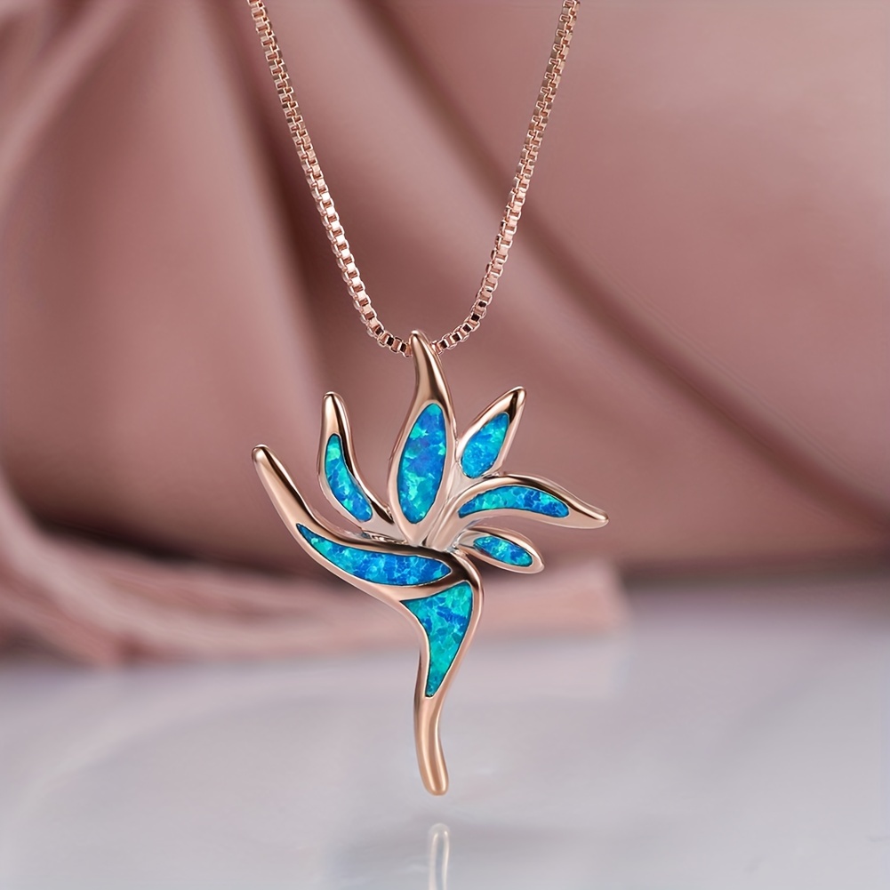 Opal Torch Pendant Long Necklace - Fashionable & Distinctive